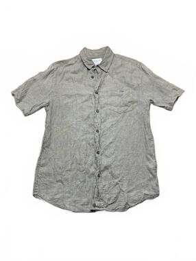 Primark Men's Small Linen Short Sleeve Button-Up Shirt